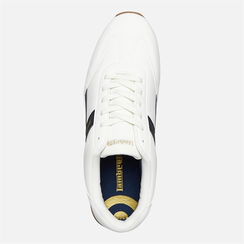 Lambretta Mens Panther Trainers White/Black - Image 4