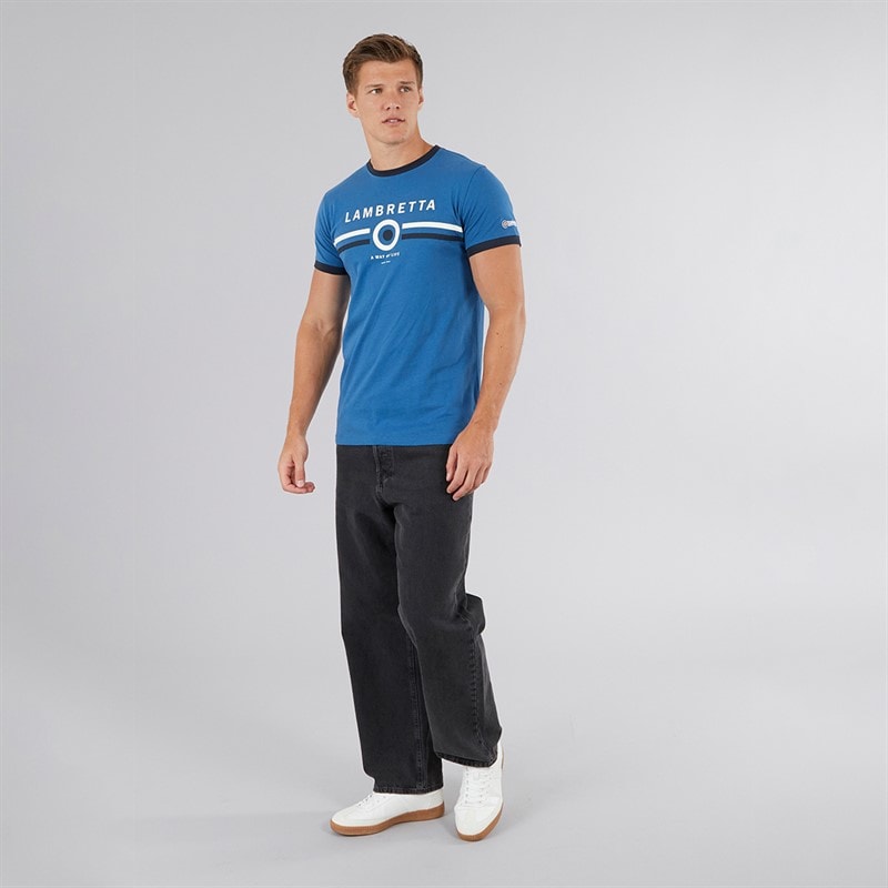 Lambretta Mens Target Ringer T-Shirt Dark Blue - Image 3