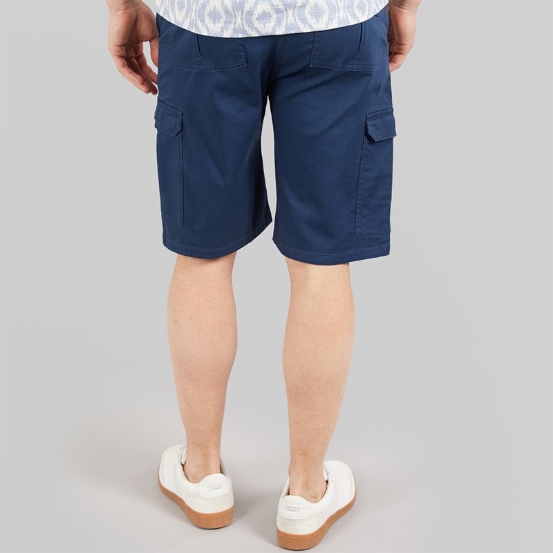 Lambretta Mens Cargo Shorts Navy - Image 2