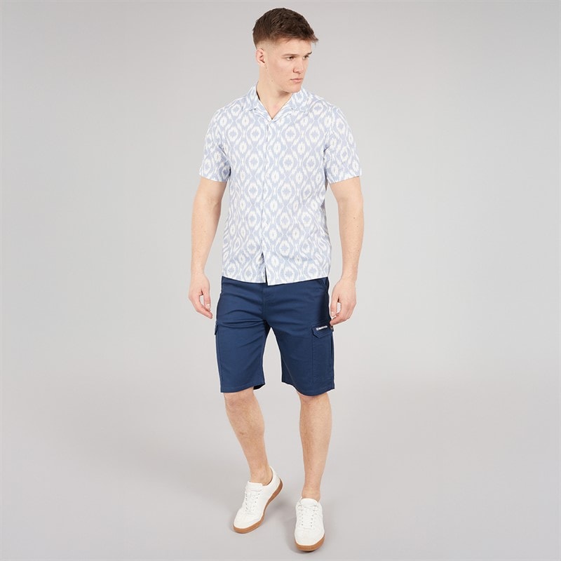 Lambretta Mens Cargo Shorts Navy - Image 4