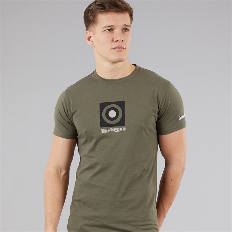 Lambretta Mens Target Box T-Shirt Khaki - Image 1