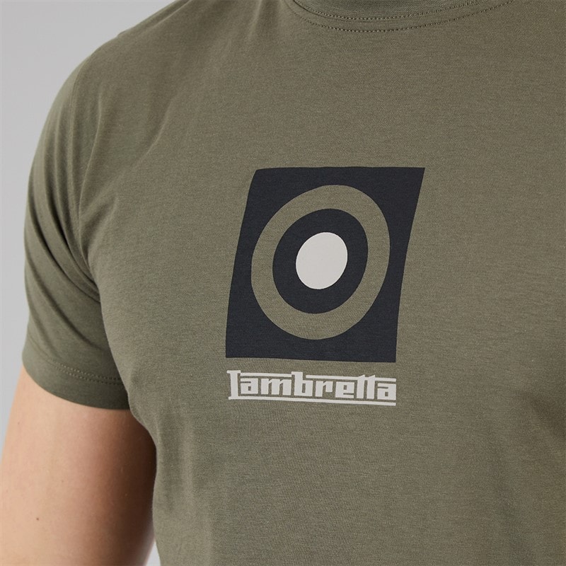 Lambretta Mens Target Box T-Shirt Khaki - Image 3