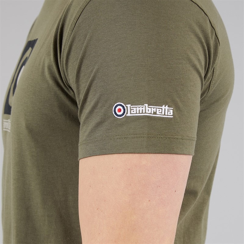 Lambretta Mens Target Box T-Shirt Khaki - Image 5