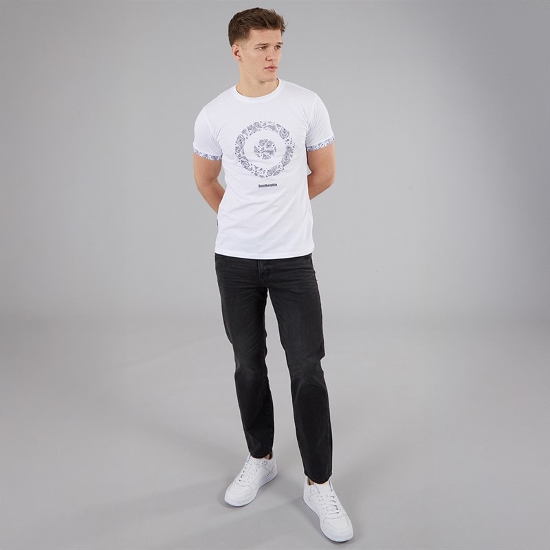 Lambretta Mens Paisley Target T-Shirt White - Image 4