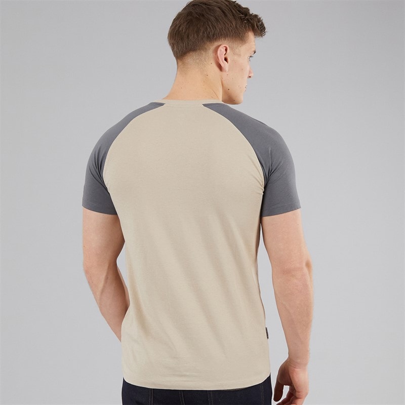 Lambretta Mens Raglan 47 T-Shirt Stone - Image 2