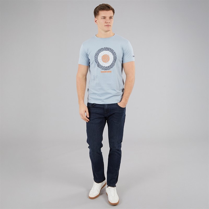 Lambretta Mens Geo Target T-Shirt Dusky Blue - Image 4
