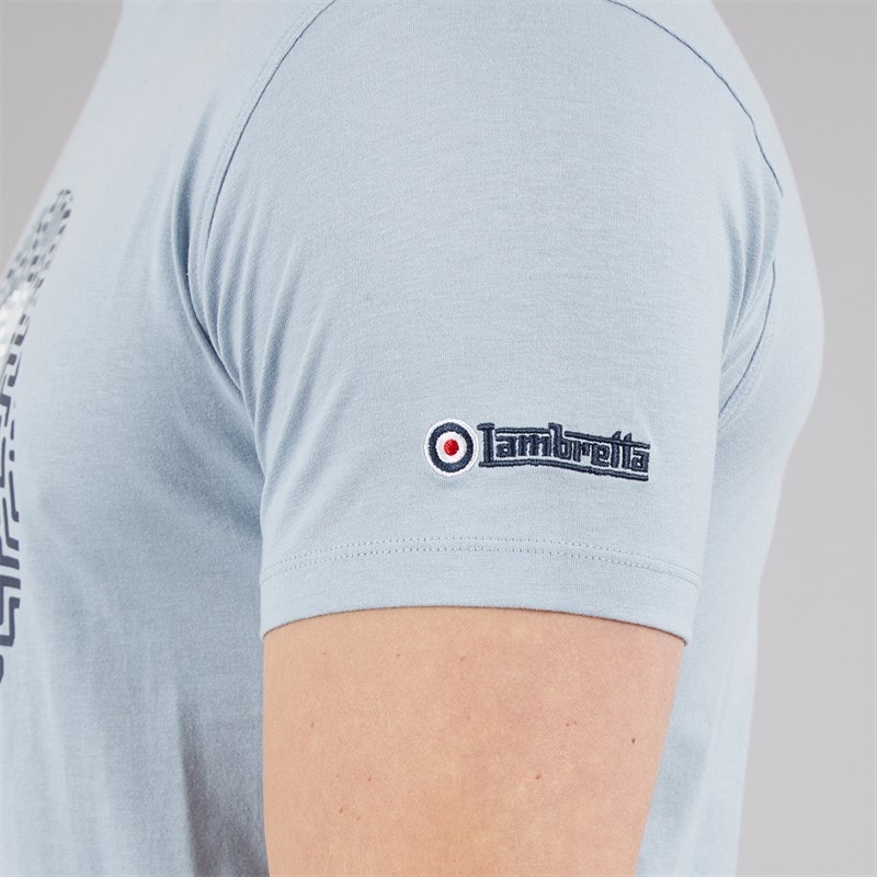Lambretta Mens Geo Target T-Shirt Dusky Blue - Image 5