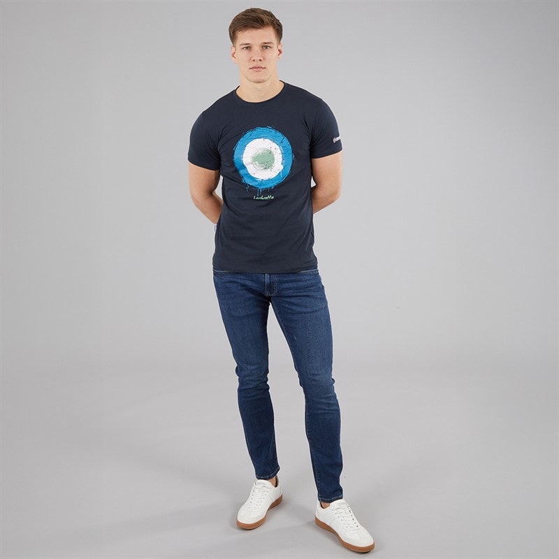Lambretta Mens Target Spray T-Shirt Navy - Image 4