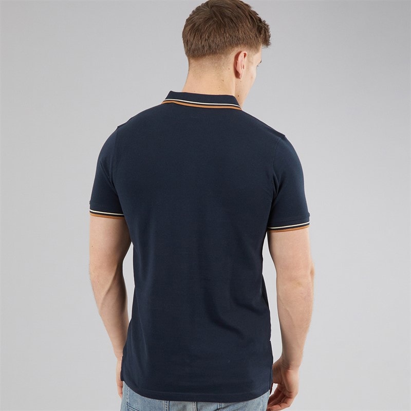 Lambretta Mens Vertical Stripe Shirt Polo Shirt Navy - Image 2