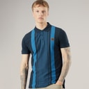 Lambretta Mens Classic Stripe Polo Shirt Navy/Moonlit Ocean