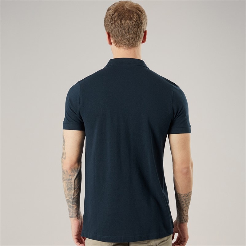 Lambretta Mens Classic Stripe Polo Shirt Navy/Moonlit Ocean - Image 2