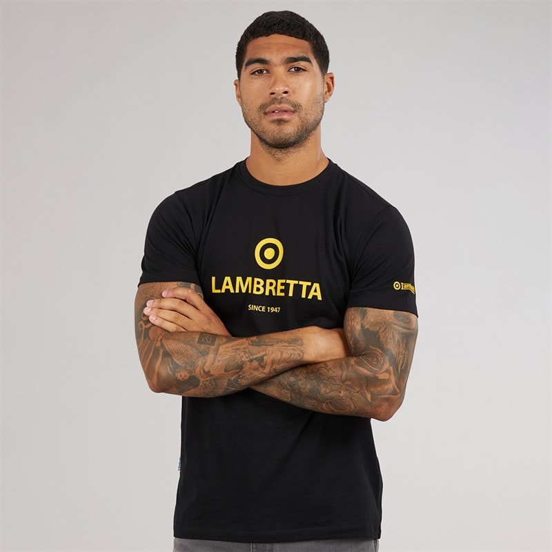 Lambretta Mens Brand Target T-Shirt Black