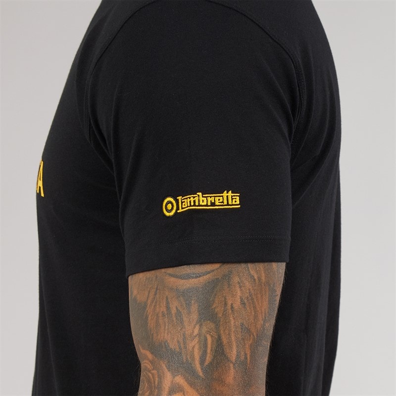Lambretta Mens Brand Target T-Shirt Black - Image 3