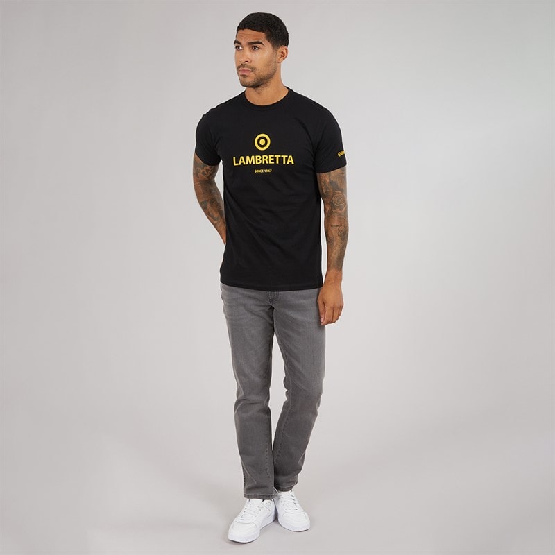 Lambretta Mens Brand Target T-Shirt Black - Image 4