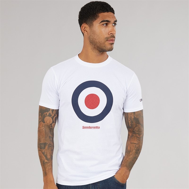 Lambretta Mens Target T-Shirt White