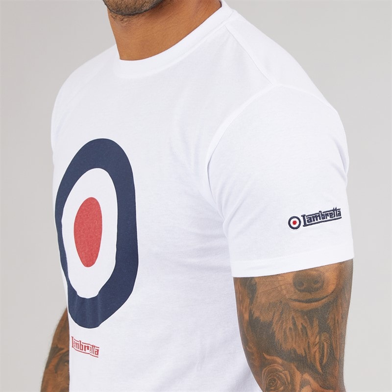 Lambretta Mens Target T-Shirt White - Image 3