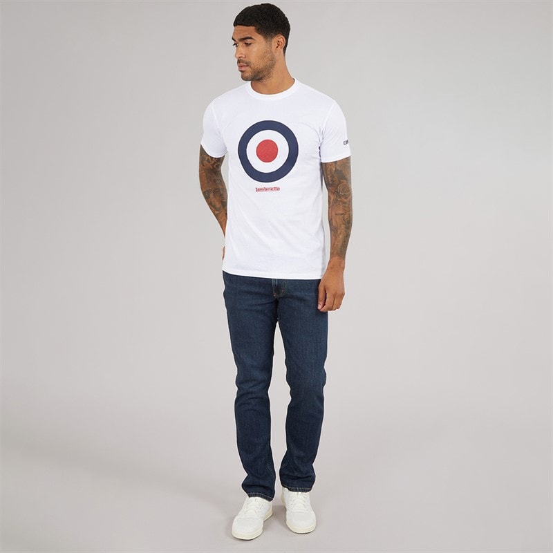 Lambretta Mens Target T-Shirt White - Image 4