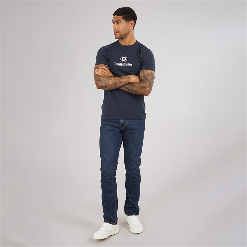 Lambretta Mens Brand Logo T-Shirt Navy - Image 3