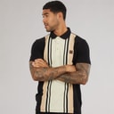 Lambretta Mens Classic Stripe Polo Shirt Black/Nomad