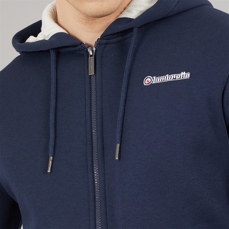 Lambretta Mens Hoodie Navy/Jet Stream/Red - Image 5