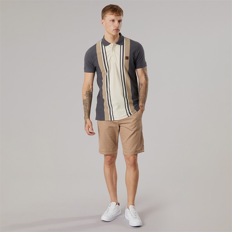 Lambretta Mens Classic Stripe Polo Shirt Iron - Image 4
