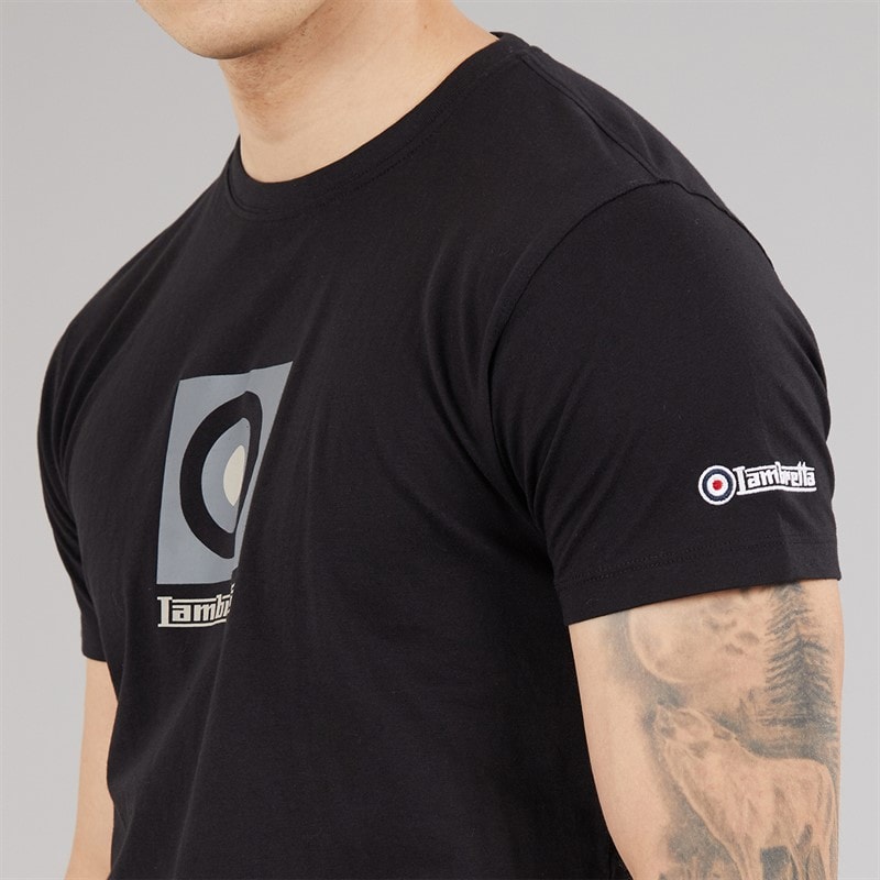 Lambretta Mens Target Box T-Shirt Black - Image 3