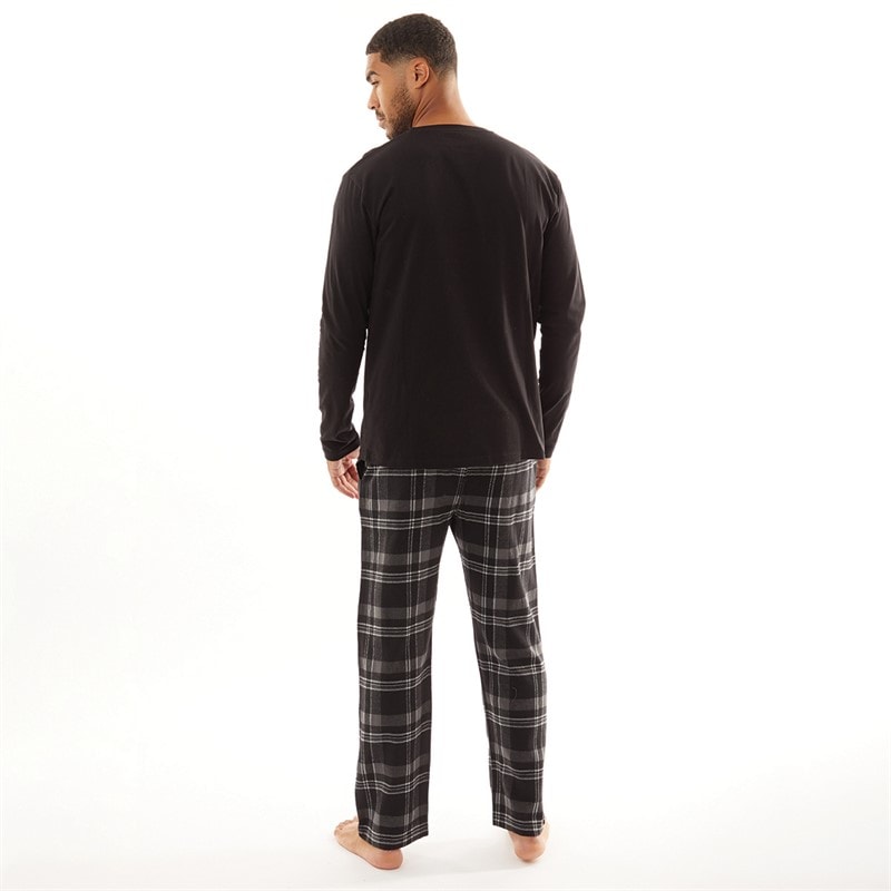 Farah Mens Steeni Lounge Set Black/Black Check - Image 2