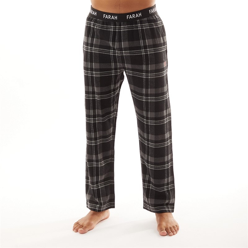 Farah Mens Steeni Lounge Set Black/Black Check - Image 3