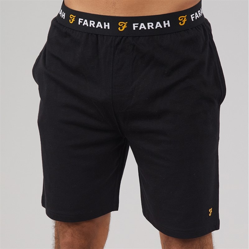 Farah Mens Kielder Lounge Shorts Black - Image 3