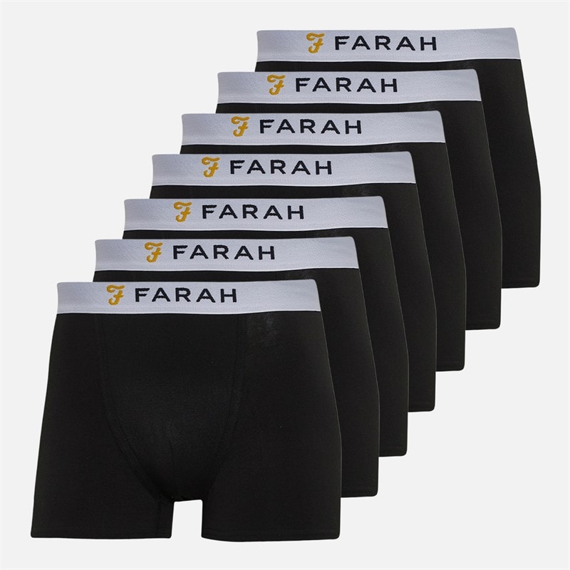 Farah Mens Bretz Seven Pack Boxers Black - Image 1