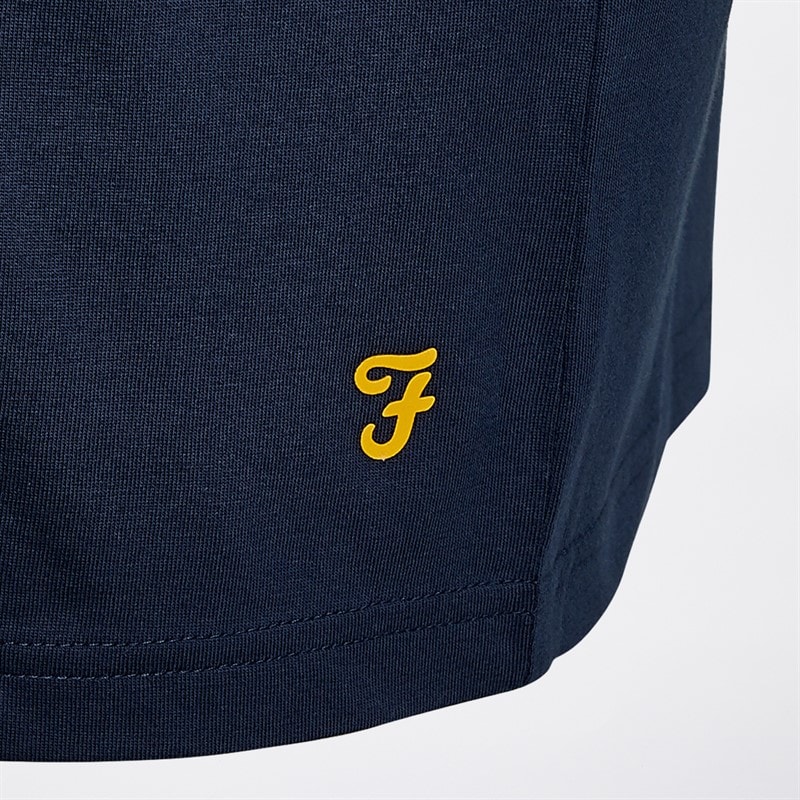 Farah Mens Daigre Five Pack T-Shirts Teal/Flora Pink/Grey Marl/Skyway/Yale - Image 2