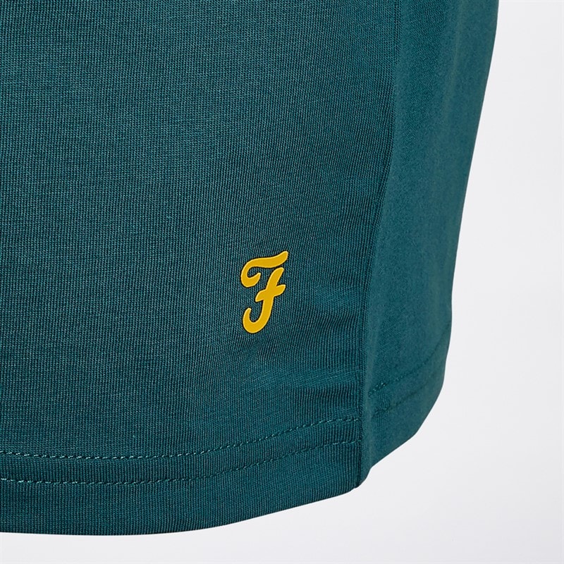 Farah Mens Bossett Three Pack T-Shirts Teal/White/Black - Image 2