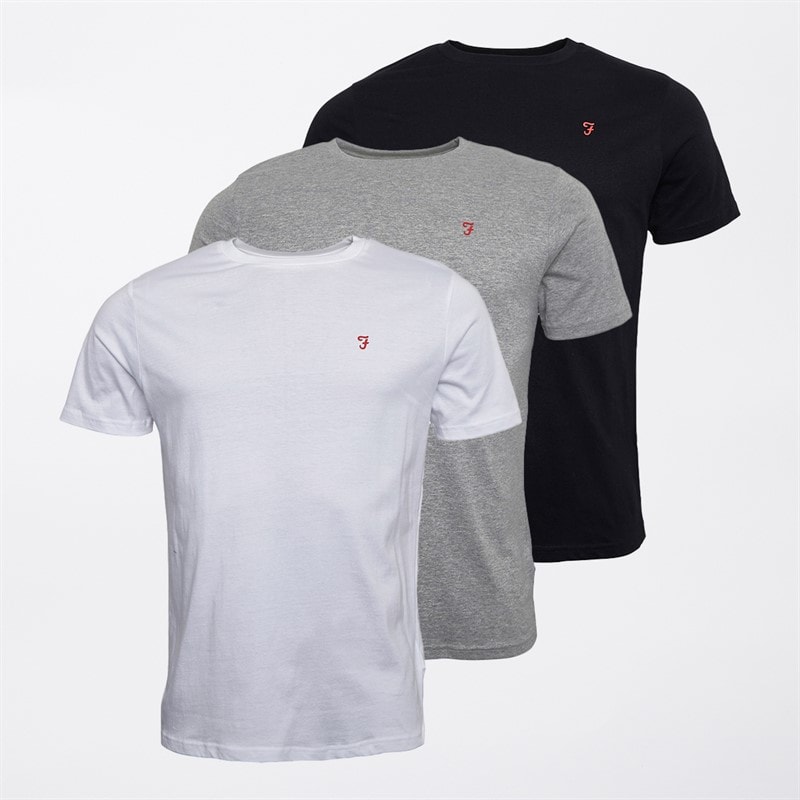 Farah Mens Merion Three Pack T-Shirts Assorted - Image 1