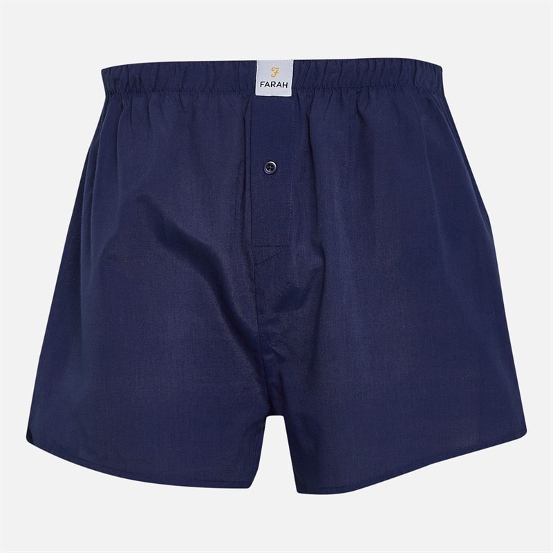 Farah Mens Minet Three Pack Woven Boxer Shorts Navy Blue Check/Navy/Navy Blue Check - Image 4