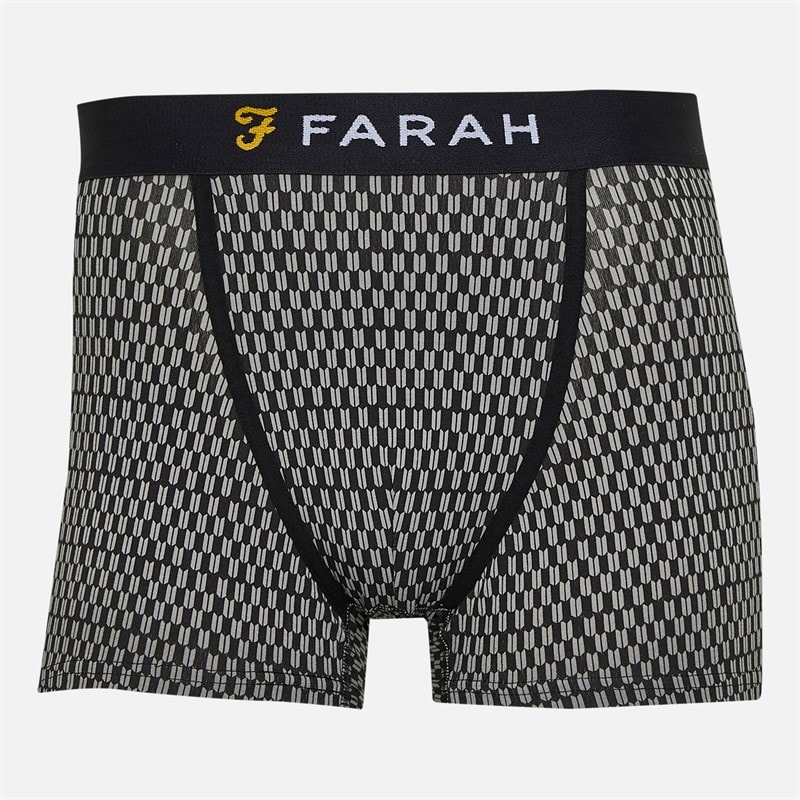 Farah Mens Kirkdale Seven Pack Boxer Shorts Black/AOP/Charcoal Marl/AOP/Black/Grey Marl/AOP Black,Aop,Charcoal Marl,Aop,Black,Grey Marl,Aop - Image 2