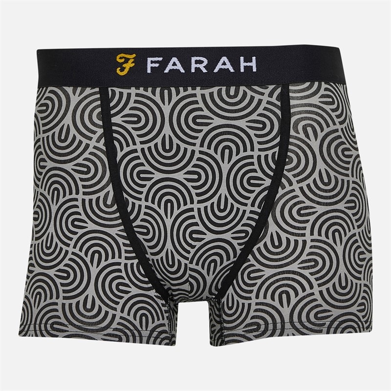 Farah Mens Kirkdale Seven Pack Boxer Shorts Black/AOP/Charcoal Marl/AOP/Black/Grey Marl/AOP Black,Aop,Charcoal Marl,Aop,Black,Grey Marl,Aop - Image 3