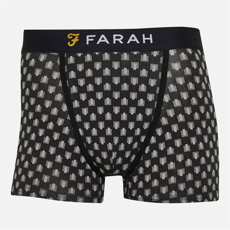 Farah Mens Kirkdale Seven Pack Boxer Shorts Black/AOP/Charcoal Marl/AOP/Black/Grey Marl/AOP Black,Aop,Charcoal Marl,Aop,Black,Grey Marl,Aop - Image 4