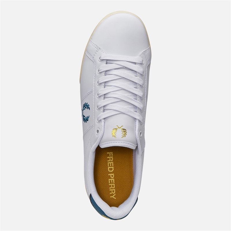 Fred Perry Mens Trainers White/Ry Bay Ocean - Image 4