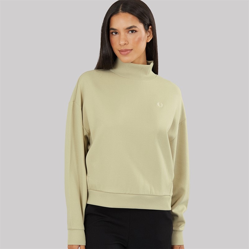 Fred Perry Womens Sweatshirt Light Oyster