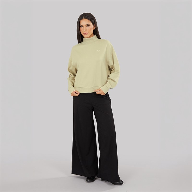 Fred Perry Womens Sweatshirt Light Oyster - Image 3