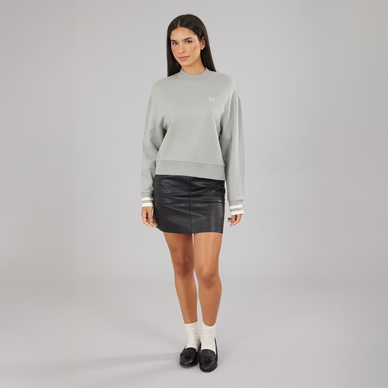 Fred Perry Womens Sweatshirt Limestone - Image 3