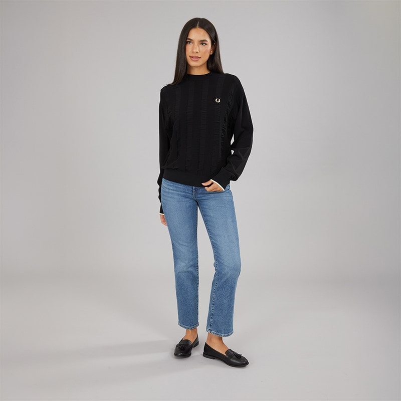 Fred Perry Womens Jumper Black - Image 3