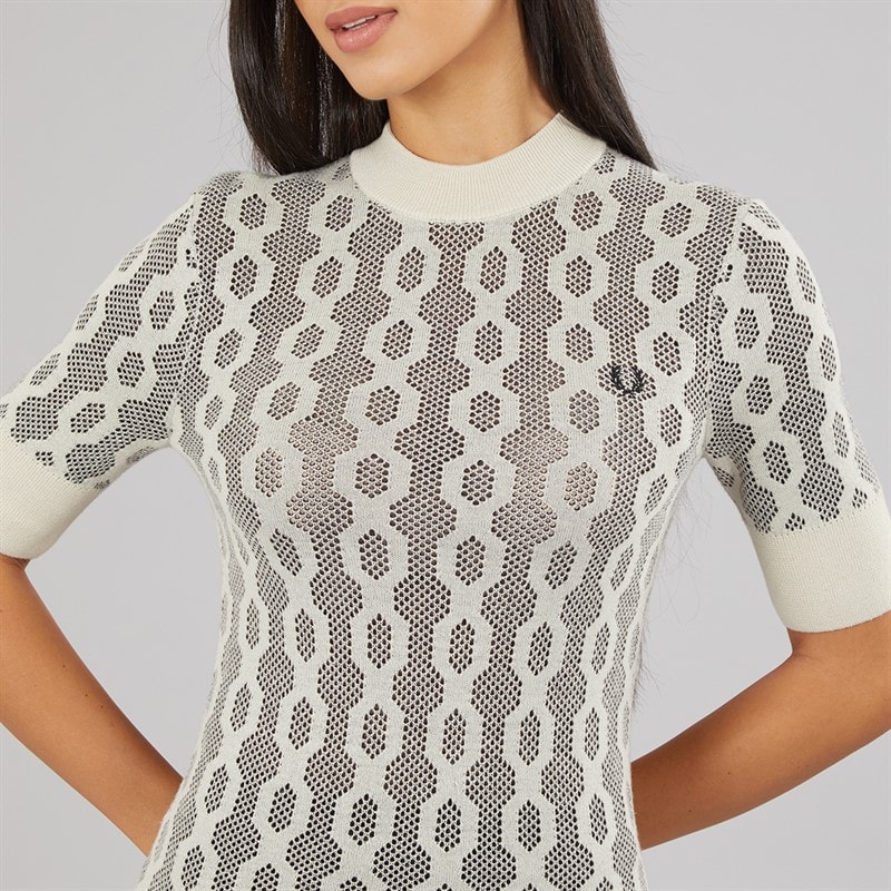 Fred Perry Womens Jumper Oatmeal - Image 3
