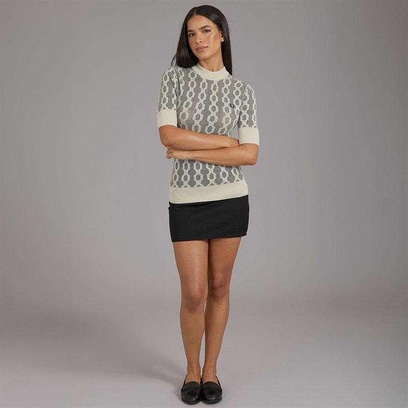 Fred Perry Womens Jumper Oatmeal - Image 4
