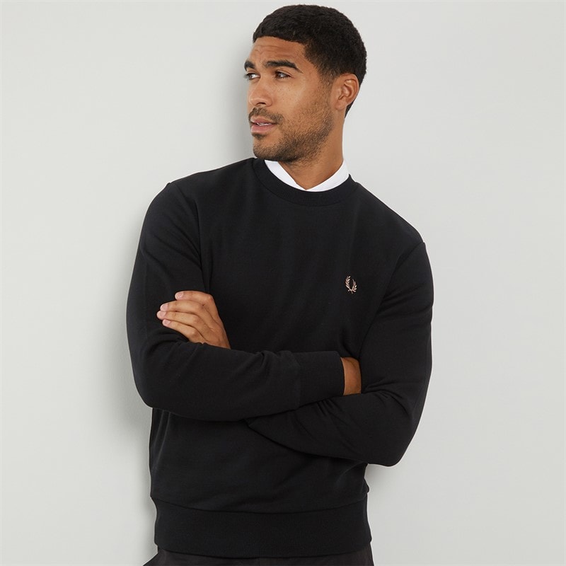 Fred Perry Mens Sweatshirt Black - Image 3