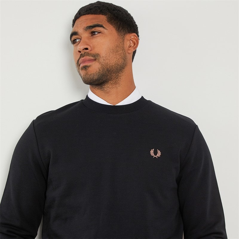 Fred Perry Mens Sweatshirt Black - Image 5