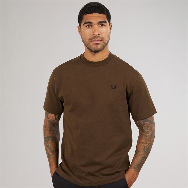Fred Perry Mens T-Shirt Burnt Tobacco - Image 3