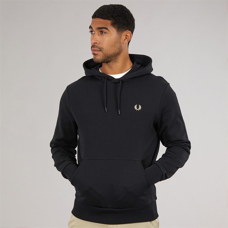 Fred Perry Mens Hoodie Black - Image 3