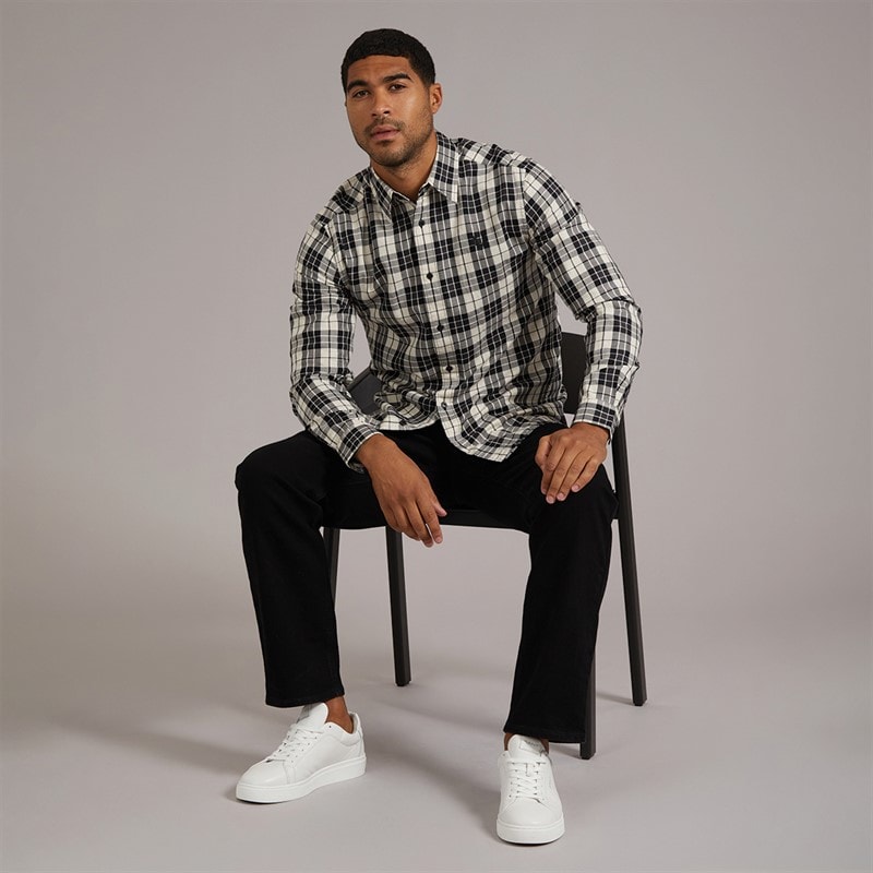 Fred Perry Mens Long Sleeve Shirt Porridge Marl - Image 4