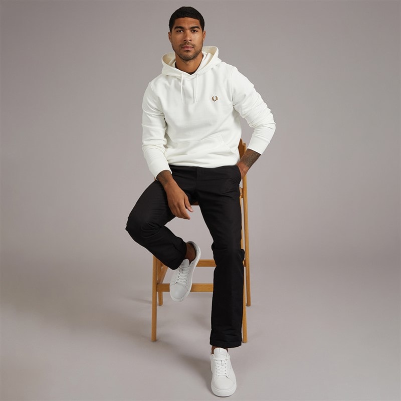 Fred Perry Mens Hoodie Snow White - Image 4